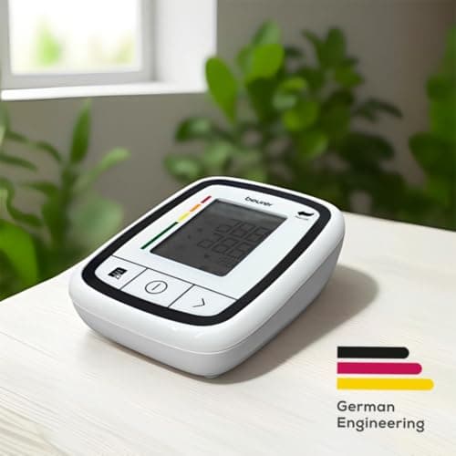 Beurer German Engineering BM 32 Upper arm Digital Accurate blood pressure monitor I Irregular heartbeat detection possible I Risk Indicator I Large Memory space of 120 readings I Dual User I 3 Years W 5