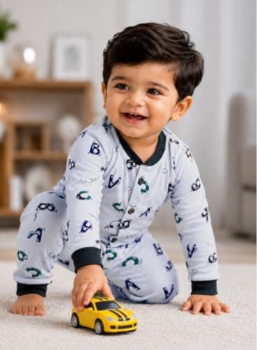 3BROS Kids' Pura Cotton Full Sleeves Casual T-shirt & Pyjama Set | Clothing Combo Set for Baby Boys Girls (Multicolor-20, 2-3 Years) 5