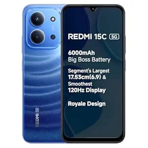 REDMI 15C 5G Moonlight Blue 4GB + 128GB | Royale Design | Massive 6000mAh Battery | Segment's Largest Display 17.53cm Up to 120Hz | MediaTek Dimensity 6300 | 33W Fast Charging | 50MP AI Dual Camera