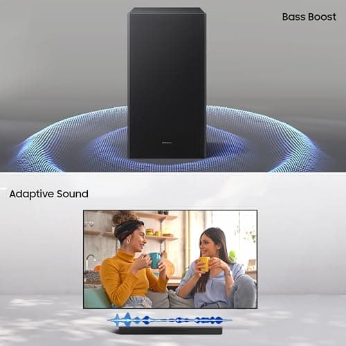 Samsung 300 W 2.1 ch Soundbar with Dolby Audio | DTS Virtual:X | Bass Boost | 3D surround sound | HDMI ARC | Optical In | Bluetooth | USB Music Playback | Wireless Subwoofer (HW-B45EF/XL, Titan Black) 4