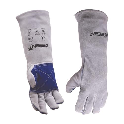 KEEAN MIG/ARC/TIG Welding 16 Inch Gloves with Extra Padded Palm Leather High Temperature Hot Thermal Work Safety Heavy Duty Heat&Fire Resistant at 350°C Leather Cut Proof Gaunlets. 2