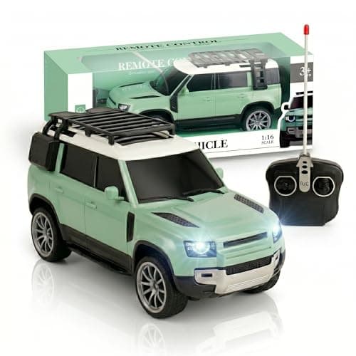 Zoddler Remote Control Defender Car for Kids with LED Headlights, 4-Way Drive, Openable Ladder & Storage Box | Durable RC SUV Toy with Easy Control Best Birthday Gift for Kids (Green)