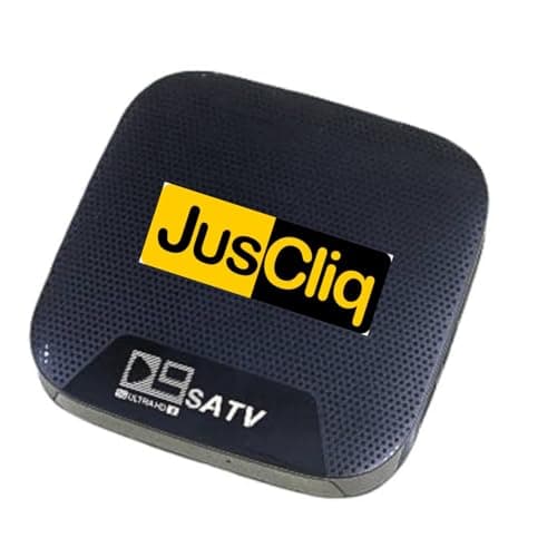 JusCliq D9 Android TV Box, 4K Ultra HD Streaming Media Player with Voice Remote, Android 13.0, 4GB RAM, 32GB Storage, Dual Band WiFi 5, Bluetooth 5.0, Black