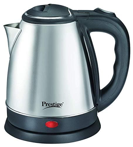 Prestige Electric Kettle PKOSS - 1500W, Steel (1.5L), Black & PIC 20 1600W Induction Cooktop & PGMFB 800W Grill Sandwich Toaster with Fixed Grill Plates 2