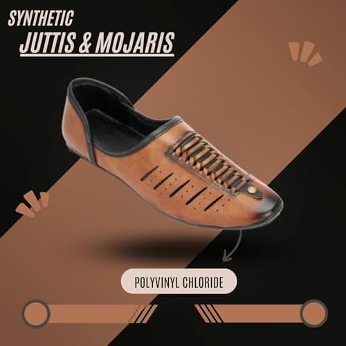 FAXIAN Men's Tan Synthetic Slip_On Comfortable/Attractive & Ethnic Nagra Juttis & Mojaris 09 (UK/India) (2005) 4