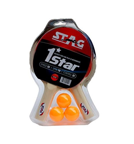 Stag 1 Star Table Tennis Play Set (2 Bats and 3 Balls) Height 25 Centimeters Beam Width 15cm 4