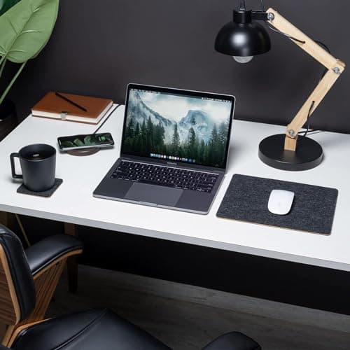 TIERNO Natural Felt Mouse Pad & Desk Mat | Non-Slip Keyboard Pad for Computer, Laptops, and Gaming Consoles (Grey) 5