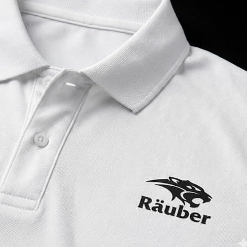 Räuber Men’s Polo Neck T-Shirt | Half Sleeve Solid Polo Tee | Comfortable Casual, Office & Sports Wear (in, Alpha, XL, Regular, Standard, White) 4