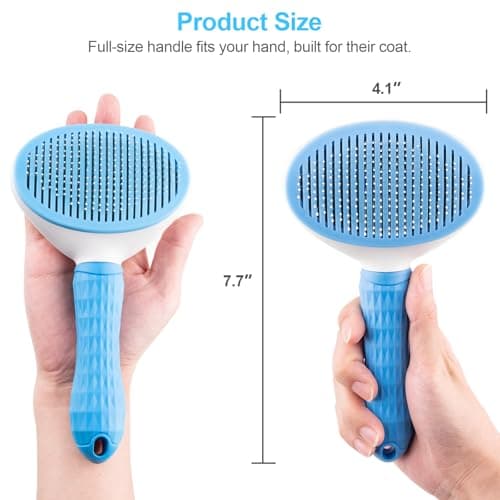 Depets Self Cleaning Slicker Brush, Pet Grooming Shedding Brush for Dogs and Cats - Easy to Remove Loose Undercoat, Pet Massaging Tool Suitable for Pets with Long or Short Hair Color May Vary 5