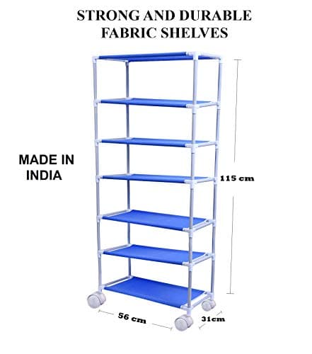 Little One's | 6 Shelves Baby Foldable Wardrobe | Jungle Blue (Made in India, ISI Certifed), LW6/AB 3