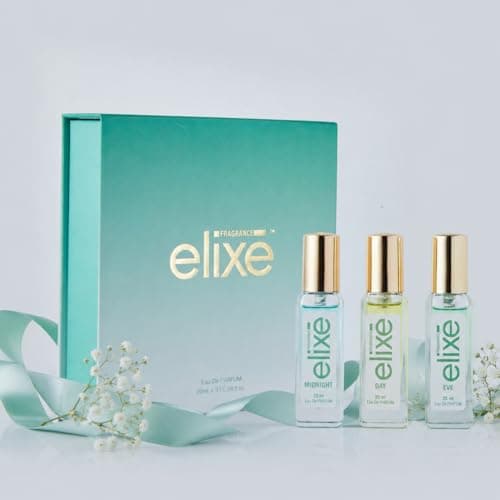 Elixe Fragrance Luxury Perfume Set For Men | Long Lasting EDP | 3x20ml | Gift Set for Men | Premium & Luxury Perfume Collection | Scents: Day | Eve | Midnight