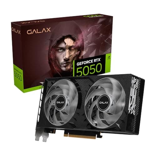 Galax GeForce RTX 5050 1-Click OC 8GB GDDR6 Gaming Graphics Card, NVIDIA Blackwell Architecture, PCIe Gen 5.0, 20 Gbps Memory, 2602 MHz Boost Clock, Dual 92mm Wings 3.0 Fans, High Performance AI GPU