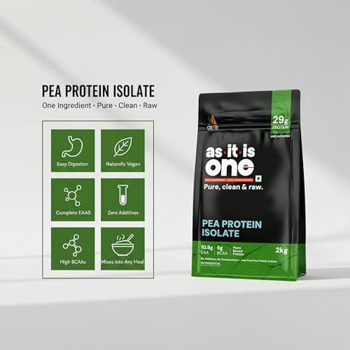 AS-IT-IS ONE Pea Protein Isolate - Plant Based - Unflavoured, 29g Protein, Supports Muscle Recovery & Growth, Adults of All ages, kg 4