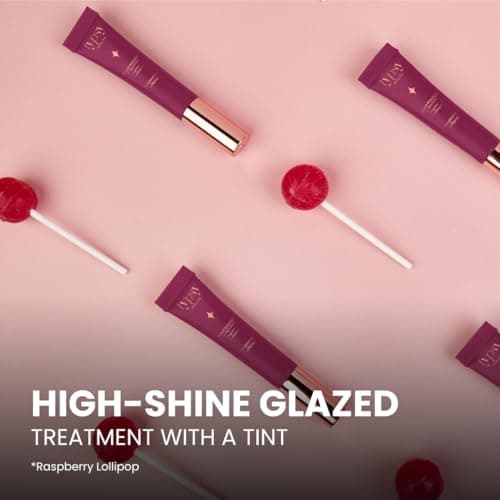 Typsy Beauty Pout Polish Peptide Lip Treatment Balm-Raspberry Lollipop Glossy Finish |Plump lips with hydration|Lip Balm for Dry and Chapped lips|Lip Balm for men & women|Maroon |8g 3