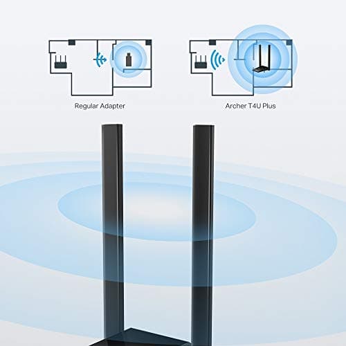 TP-Link USB WiFi Adapter for PC (Archer T4U Plus)- AC1300Mbps Dual Band Wireless Network Adapter for Desktop with 2.4GHz/5GHz High Gain 5dBi Antennas, Supports Windows 10/8.1/8/7,Mac OS 5