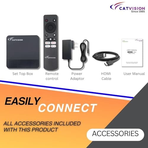 Catvision high-Performance Box | Latest Android v10 | 2GB Ram |16GB ROM | Dual Band Wi-Fi | Infrared Remote | BIS Approved 5