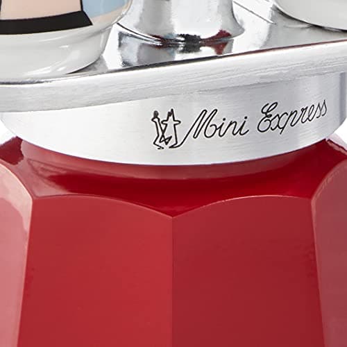 Bialetti Mini Express Magritte Stovetop Coffee Maker – Aluminum 2-Cup Espresso Maker with 2 Shot Glasses, Compact Moka Pot for Home & Office, Durable Coffee Maker for Rich Aromatic Espresso Brewing 4