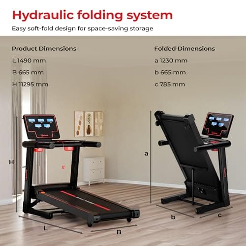 Lifelong 5HP Foldable Treadmill for Home | Home Workout Equipment | LED Display | 12% Auto Incline | 14 km/h Speed | 12 Preset Programs | Hydraulic Fold | Bluetooth & FitShow App | 110kg Max Weight 2