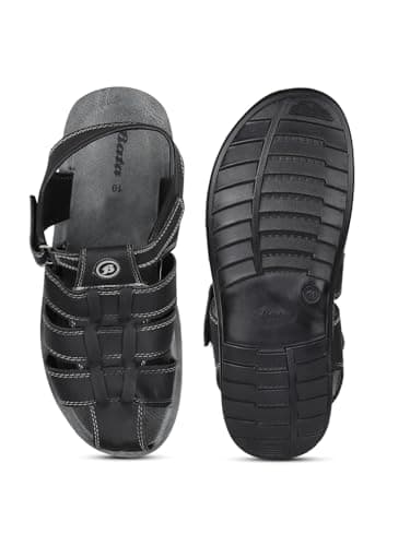 Bata Syn Buntoe Men's Black Sandals - 9 UK (8616011) 2