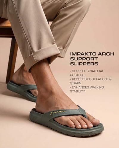 Impakto Men's Arch Support Flip Flops | Lightweight & Bounce-Back Slippers | Soft Cushioned Footbed | Regular Wear Chappal for Home, Casual & Outdoor Use | Everyday Essentials 2