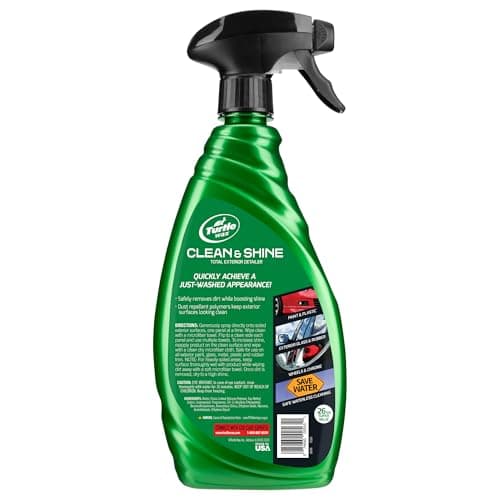 Turtle Wax Clean and Shine Total Exterior Detailer, Waterless Car and Bike Wash Spray, High Shine Car Polish, Suitable for All Exterior Car or Bike Paint, Glass, Plastic and Wheels, 768ml, Pack of 1 2