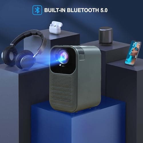 XElectron C8 Plus Smart Projector, 1080P Full HD Resolution | 8400 Lumens | 4K Support | Remote Focus, HDMI, USB, Dual Wi-Fi, Bluetooth & USB | 4D Keystone, PreLoaded Apps, Android TV | Voice Remote 4