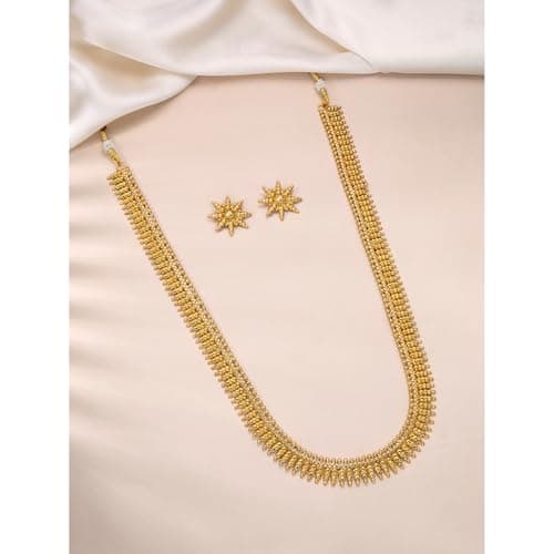 Peora Traditional Gold Plated Maharani Haar Necklace with Earrings South Indian Traditional Festive Bridal Wear Jewellery Set Gift for Women 5