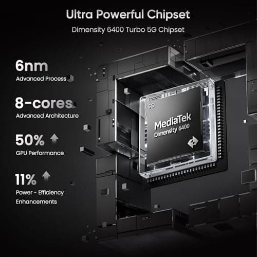 realme 16 5G Smartphone 8+128GB,6.57-inch Screen, 144Hz Display, 7000mAh Battery, 60W Fast Charging, Rear50MP+Front50MP AI Camera, MediaTek Dimensity 6400 Turbo,IP69, Black 5