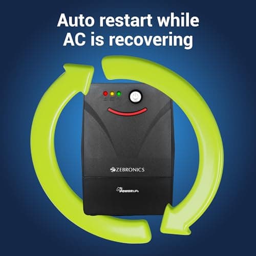 ZEBRONICS MLS755 Line Interactive UPS System, 600VA / 360W, Microcontroller Based, Supports Micro Load, Go to Power Backup & Protection for Home Office, Desktop PC, Routers & Home Electronics, Black 4