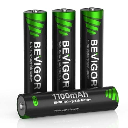 BEVIGOR® AAA Rechargeable Battery 1200 mAh | Ni‑MH 1.2V Low Self Discharge (LSD) | Fast Charge, 5‑Year Lifespan | High Capacity OEM 4‑Pack – 1‑Year Warranty