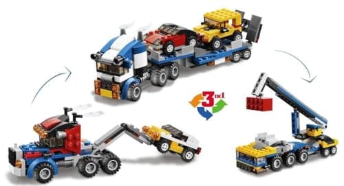 Umadiya® Architect 3 in 1 Jeep, Car & Truck Vehicle Toys | Transporter Building Brick Block for Kids | Stem Educational Learning Die Toys for Kids | Creative Construction Toy (264 Pcs) 5