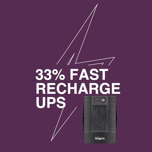 FINGERS Fast-Recharge UPS FR-1097-4S (1000VA / 600W Line-Interactive UPS, 33% Faster Recharge, Extended Battery Backup, AVR Voltage Stabilization, Generator & Inverter Compatible) 2