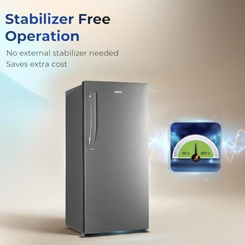 Haier 190L 5 Star Direct Cool Single Door Refrigerator | Inverter Compressor | Toughened Glass Shelves | Fast Ice Making in 60 minutes | Large Veg Box| Easy Clean Back (HED-205DSA-P, Dazzle Steel) 5