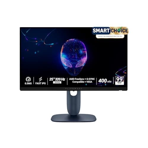 Alienware AW2525HM 25" Gaming Monitor (SmartChoice)|FHD 320Hz Fast IPS|0.5ms GTG|NVIDIA G-Sync+AMD FreeSync Premium|Esports Grade Gameplay|Height Tilt Swivel Pivot|400nits|Sleek Black Design|DP+HDMI