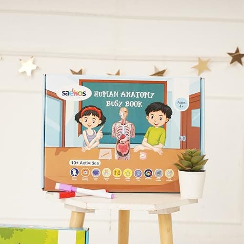 SAEKOS Human Anatomy Busy Book for Kids Age 4-6 | Montessori Educational Activity Book | Learn Human Body Parts & Organ Systems | Preschool Science ... Interactive Workbook | Made in India 3