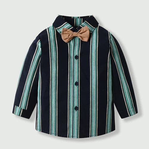 Hopscotch Boys Full Sleeves Black 2-Pc Striped Textured Formal Set for Age (3-6 Months) 4