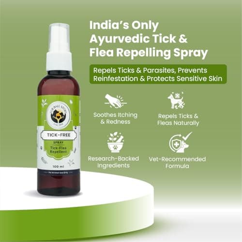 FUR BALL STORY Herbal Tick & Flea Spray for Dogs & Cats | Anti Tick Pet Spray| Helps Repel Ticks, Fleas & Soothes Itchy Skin | Daily Use Coat Spray | with Eucalyptus, Tulsi & Lemongrass 100ml 2