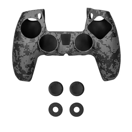NiTHO PS5 Controller Cover Case, Anti-Slip Soft Silicone Protective Skin for Playstation 5 Controller with Thumb Grip Caps, Joystick Protectors Kit Accessories for PS5 Wireless Controller - Camo