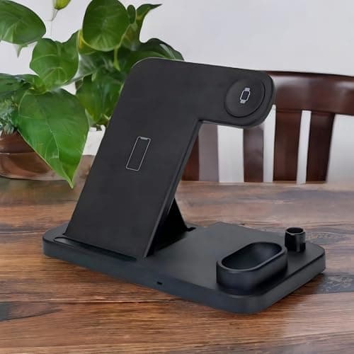 Navdevi Wireless Fast Charging 4 in 1 Foldable 40W Multi-Function Dock Stand Station Charger Compatible with iPhones, iWatch, Airpods, Apple Pencil
