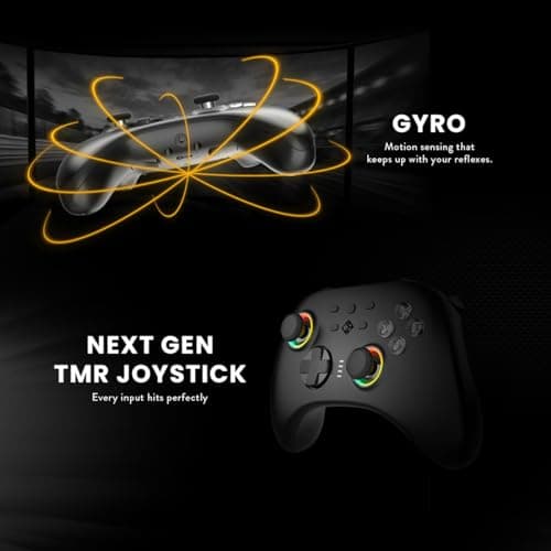 Cosmic Byte Stellaris Controller, 3 Modes Wifi + Bluetooth + Wired for PC, iOS, Android, Hall Effect Trigger and Upgraded TMR Joystick, Macros, 1000mAh Battery, RGB LED, Software Support (Black) 4