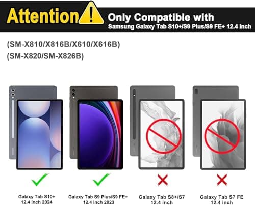 typecase Keyboard Case for Samsung Galaxy Tab S10+, S9+ & S9 FE+ (12.4 Inch) with 7-Colors Backlit, S-Pen Holder, 3 Viewing Angle, Magnetically Detachable Wireless Keyboard (NOT Fit S10 FE+) 2