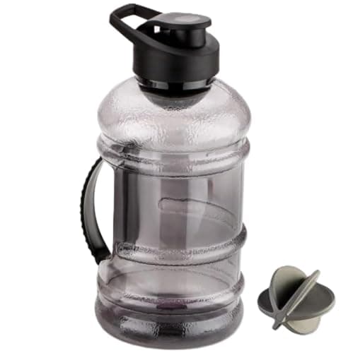DOVEAZ® Sports Water Bottle for Gym, Protein Shaker Bottle, Gallon Water Bottle (1.5 LTR) with Mixer Ball and Strainer (BPA-Free, Unbreakable, Freezer Safe) - Black, Plastic ,1 Piece 2