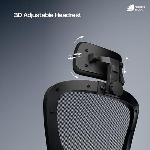Green Soul Jupiter Superb | Ergonomic Mesh Office Chair for Work | 3 Year Warranty | Multi-Lock Synchro Tilt Recline Mechanism | 2D Armrest | Adjustable Lumbar | High Back | Black 4