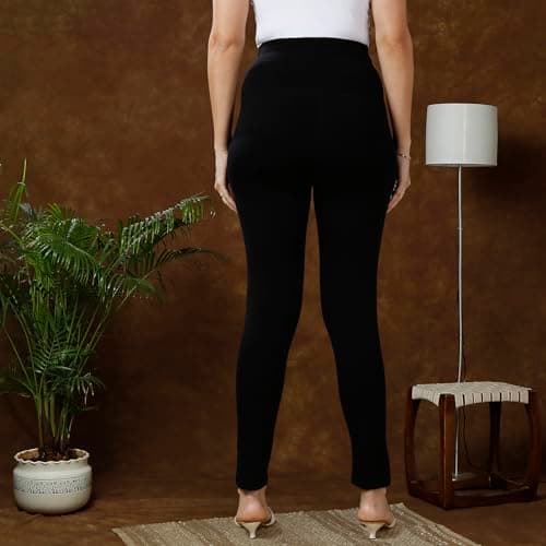 MomToBe Women's Cotton Maternity Classic High Rise Leggings/Pregnancy Bottoms for Pre and Post Pregnancy (Black, XX-Large) 5