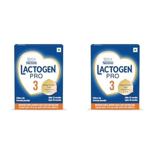 Lactogen Nestle Pro 3, Follow-Up Formula With Iron, Powder, Infant Whey Protein And Vitamins, After 12 Months Up To 18 Months, Bag-In-Box Pack, 800g (Pack of 2)