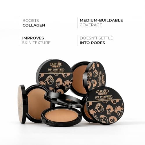 Lovechild Masaba Skip Everything Mattifying Compact Powder, Perfect Matte Finish, Oil Control, Pore Blurring & Skin Repair, Enriched with Vitamin E & Macadamia Oil, Bossy Babe (Deep) 9 g 4