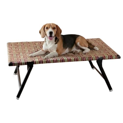 Amazon Basics Leg Fold Dog Pet Bed | Nylon Niwar Durable | 24 × 36 × 12 Inch | Multi-Color
