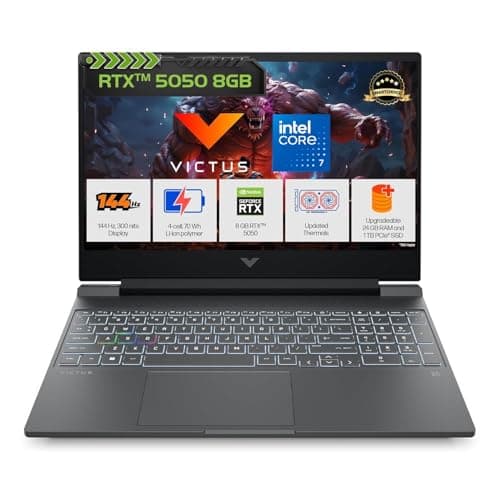 HP Victus, Intel Core 7 240H, 8GB RTX 5050, 24GB DDR5(Upgradeable) 1TB SSD, FHD, 144Hz, 300 nits, IPS, 15.6''/39.6cm, Win11, M365* Office24, Mica Silver, 2.29kg, fa2409TX, RGB Backlit, Gaming Laptop