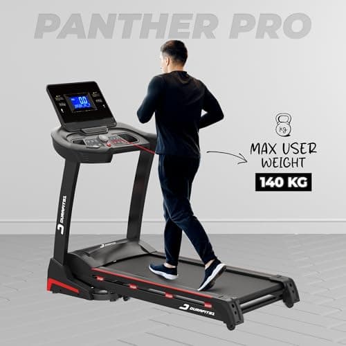 Durafit91™ Panther Pro 5.5 HP Peak DC Motorized Foldable Treadmill | Auto Incline 15 Level |Max Speed 18 Km/Hr | Max User Weight 140 Kg |Free (DIY) Installation Assistance | Spring Suspension 2