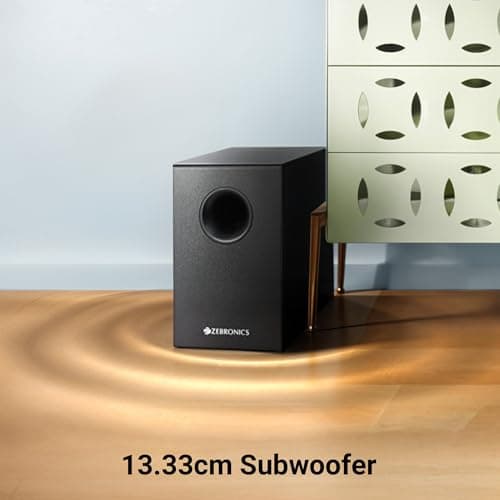 ZEBRONICS 120 Watts Soundbar, Home Theatre, Dual Racetrack Drivers Soundbar, 13.33cm Subwoofer, HDMI ARC, Bluetooth v5.1, USB, Glossy Finish, Wall Mountable, 2.1 Ch (Juke BAR 3910) 4